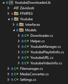 Obrázek základní knihovny pro práci s API Youtube